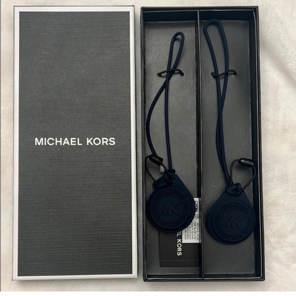 NWT Michael Kors Air Tag Holders Set of 2 Navy Blue